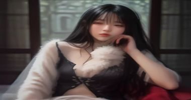 她唇之下情感主题意象，女性自我认同与爱欲之间的幽微地带，品红色光晕照亮克制的表情，杂志封面感